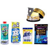 Kit Limpeza com Shampoo, Cera, Limpa Vidros e Toalhas - Cód.7770